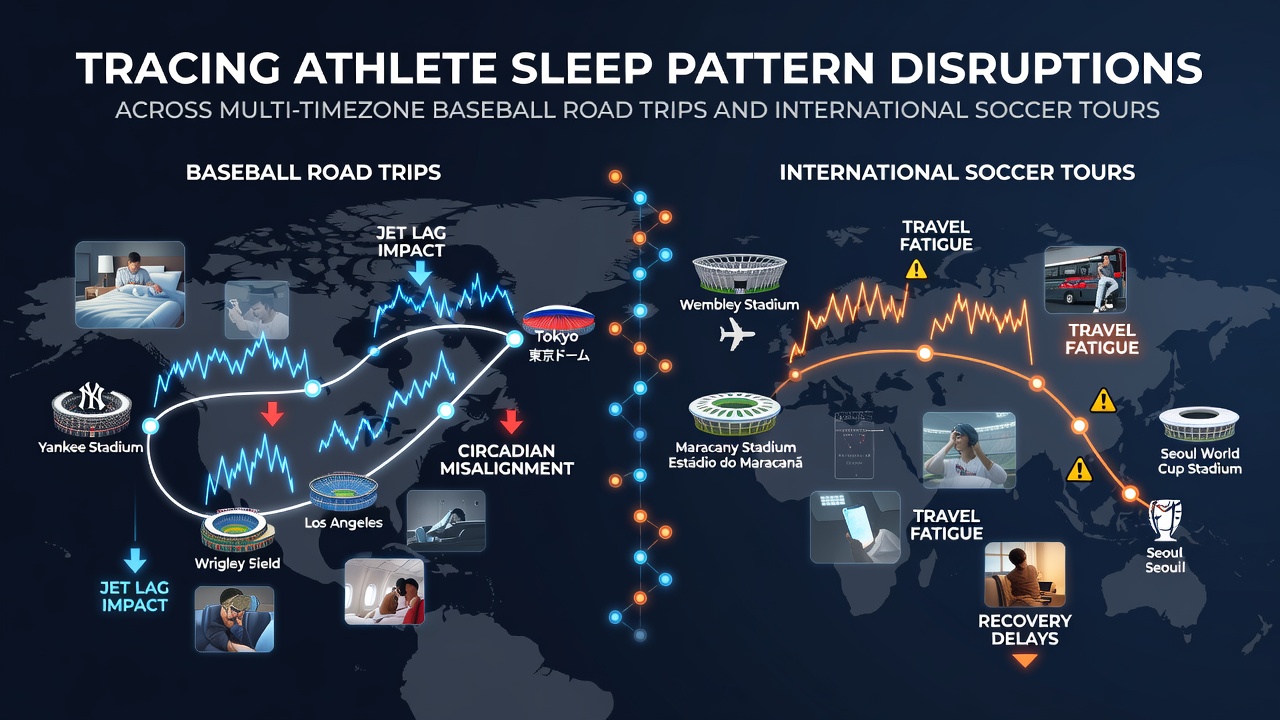 Athletes experiencing sleep disruptions during long-haul travel for baseball and soccer events